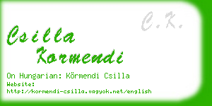csilla kormendi business card